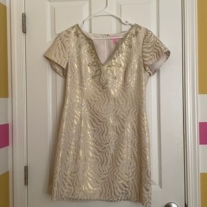 Lilly Pulitzer shift dress size 6 gold tiger